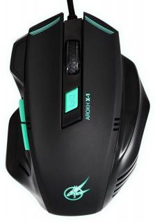 AROKH X-1 USB Optical Gaming Mouse - Black & Green 