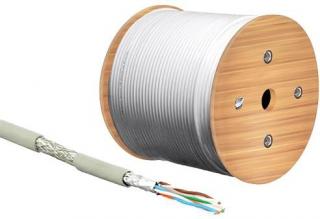CAT5e 500m Solid STP Cable - Grey - Drum 