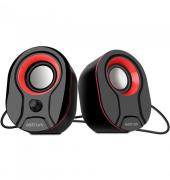 SU115 2.0 3.5mm Jack 2x3W RMS USB Multimedia Speakers - Black/Red