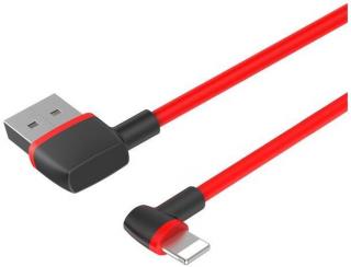 L-Shape USB to Lightning 1m Charge & Sync Cable - Red/Black 