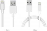 USB To Lightning 25CM + 100CM Charge & Sync Cable - White