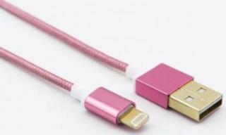 Y-C472RD USB Type A To Lightning 1.2m Charging Cable- Pink 