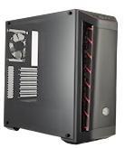 MasterBox MB511 Windowed Mid Tower Gaming Chassis - Black & Red