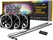 Prizm 120 ARGB PWM 3 pack Chassis Fan with 2x LED Strips and 1x Controller