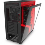 H710 Windowed Mid Tower Chassis - Matte Black/Red