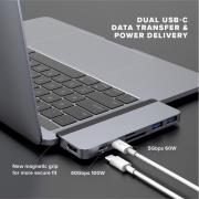 HyperDrive Duo HD28C 7-in-2 USB-C PD 100W Multi-Port Hub - Space Grey