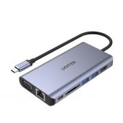 uHUB O8+ 8-in-1 USB-C Multi-Port Hub with 100W Power Delivery
