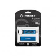 Ironkey KeyPad 200 iKKP200 128GB Flash Drive - Blue