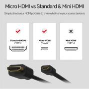 4K 60Hz High Speed Male Micro-HDMi to Male HDMI Cable - 2m