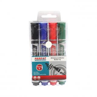 Bullet Tip Whiteboard Markers - Pouch 4 